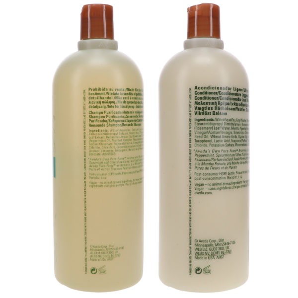 Aveda Rosemary Mint Shampoo 33.8 oz & Rosemary Mint Weightless Conditioner 33.8 oz Combo Pack
