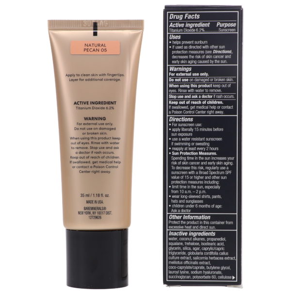 bareMinerals Complexion Rescue Tinted Hydrating Gel Cream Broad Spectrum SPF 30 Natural Pecan 05 1.18 oz