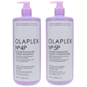 Olaplex No.4p Blonde Enhancer Toning Shampoo 33.8 oz & No. 5P Blonde Enhancer Toning Conditioner 33.8 oz Combo Pack