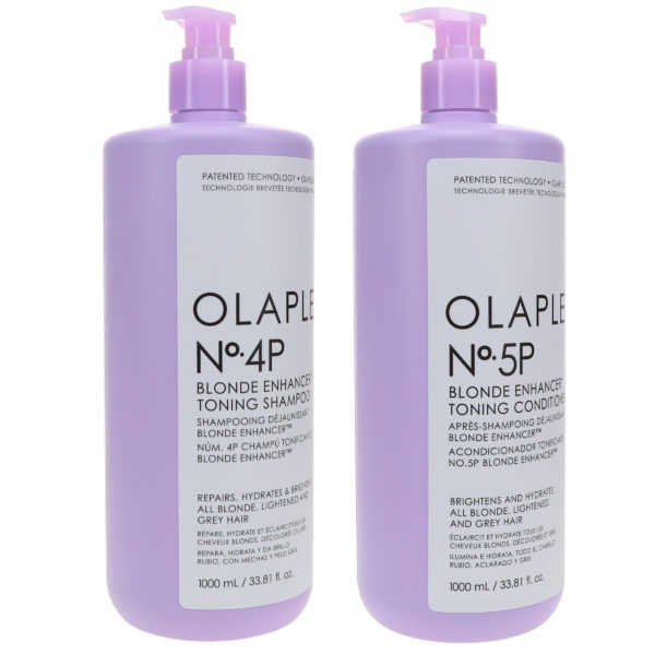 Olaplex No.4p Blonde Enhancer Toning Shampoo 33.8 oz & No. 5P Blonde Enhancer Toning Conditioner 33.8 oz Combo Pack