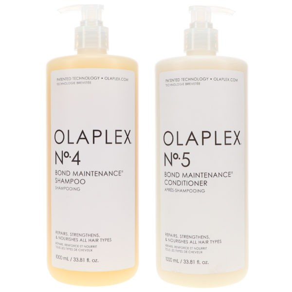 Olaplex No.4 Bond Maintenance Shampoo 33.8 oz & No.5 Conditioner 33.8 oz Combo Pack