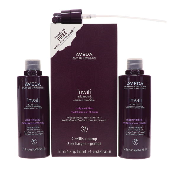 Aveda Invati Advanced box set of 2 refills Scalp Revitalizer 5 oz. each + pump