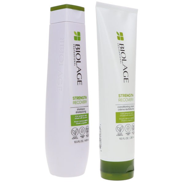 Matrix Biolage Strength Recovery Shampoo 13.5 oz & Biolage Strength Recovery Conditioning Cream 9.5 oz Combo Pack