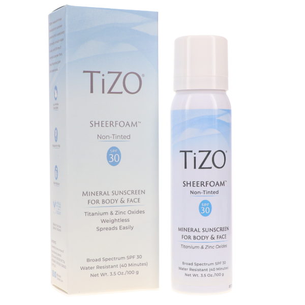 TIZO SheerFoam SunScreen Non-tinted SPF 30 3.5 oz