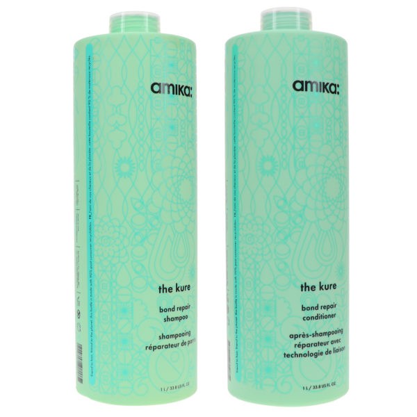 Amika The Kure Repair Shampoo 33.8 oz & Conditioner 33.8 oz Combo Pack