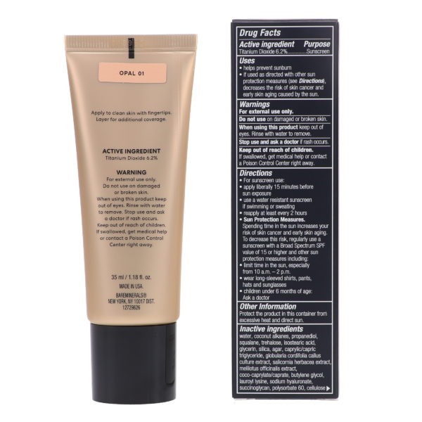 bareMinerals Complexion Rescue Tinted Moisturizer Broad Spectrum SPF 30 Opal 01 1.18 oz