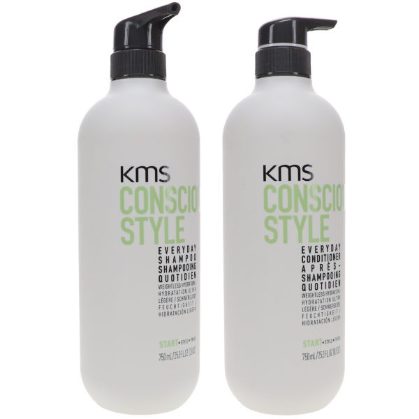 KMS Conscious Style Everyday Shampoo 25.3 oz & Conscious Style Everyday Conditioner 25.3 oz Combo Pack