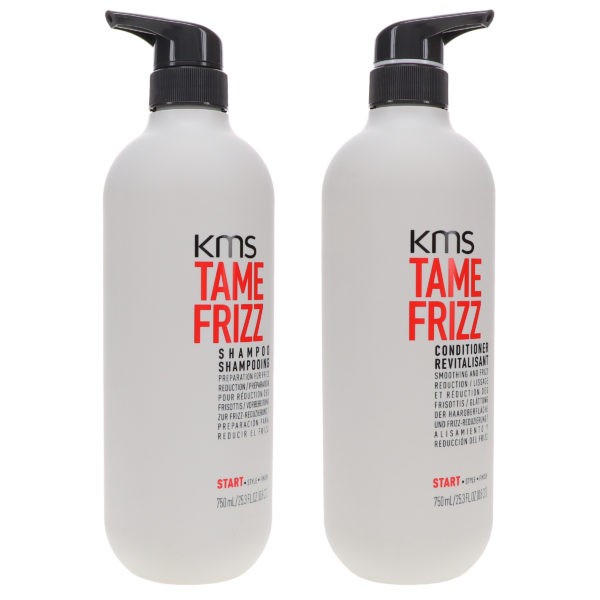 KMS Tame Frizz Shampoo 25.3 oz & Tame Frizz Conditioner 25.3 oz Combo Pack