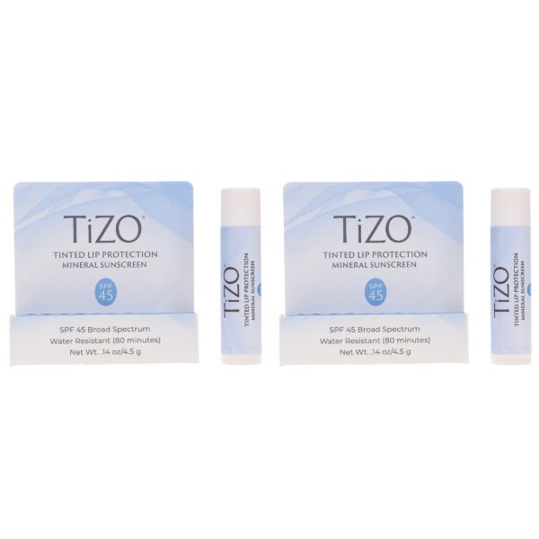 TIZO Tinted Lip Protection Mineral Sunscreen SPF 45 0.14 oz 2 Pack