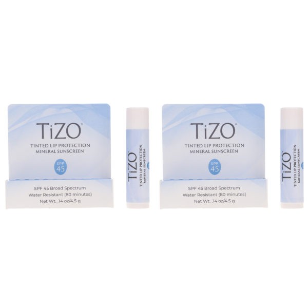 TIZO Tinted Lip Protection Mineral Sunscreen SPF 45 0.14 oz 2 Pack